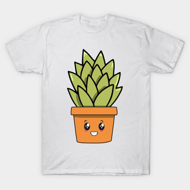 Cute Green Plant Kawaii T-Shirt by IstoriaDesign